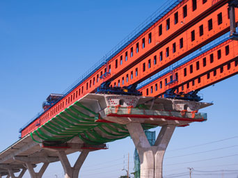 Construcción metro en la India